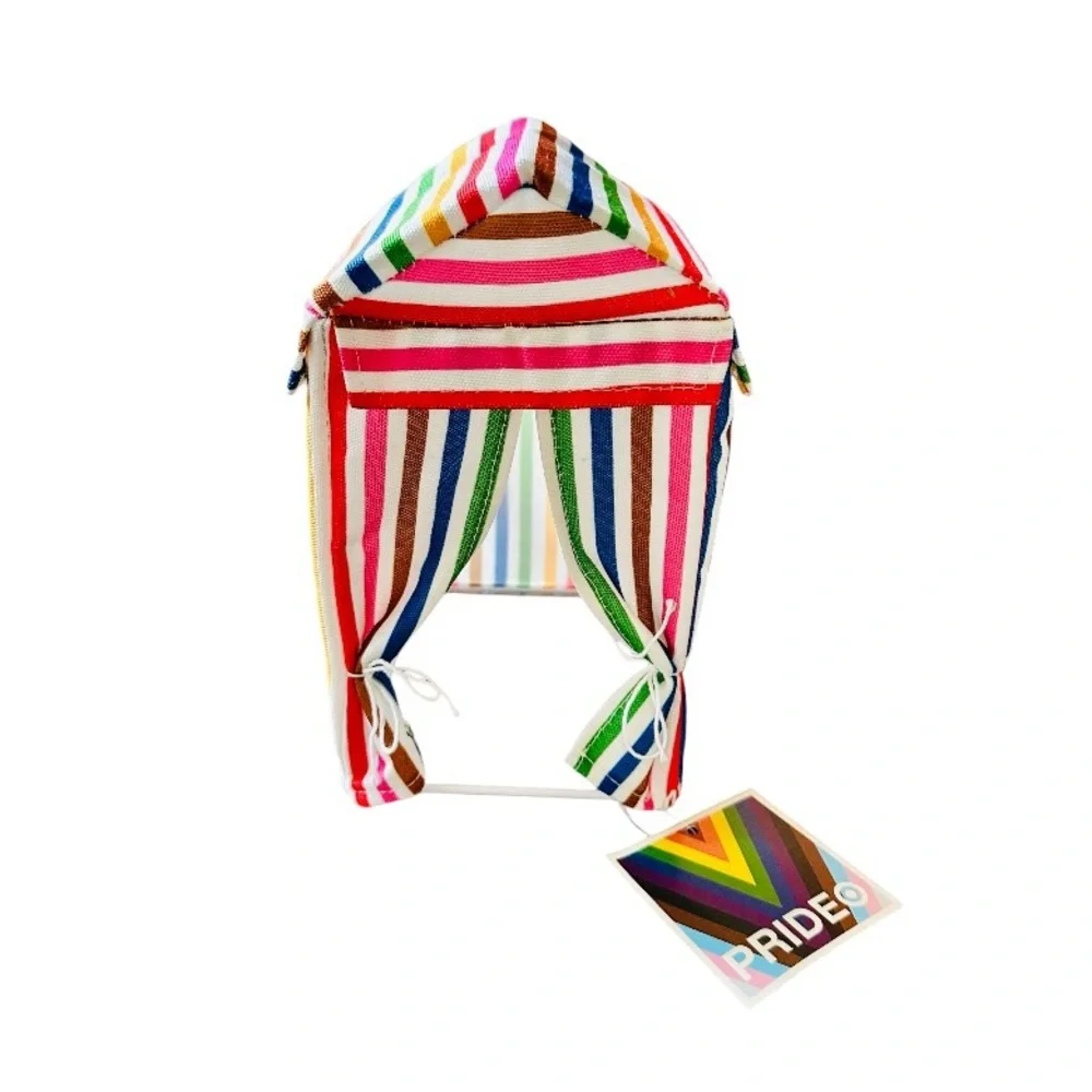 Target Featherly Friends Rainbow Striped Fabric Cabana Tent PRIDE Poolside